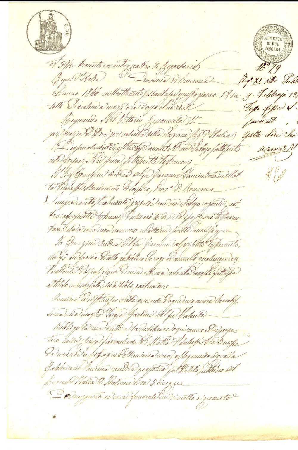 1866 MOTTA BALUFFI (CR) Testamento Andrea FRANZINI  pro moglie Teresa GARDINI DATA: 1866  LUOGO: MOTTA BALUFFI (CR)  TITOLO: TESTAMENTO DI ANDREA FRANZINI A FAVORE DELLA MOGLIE TERESA GARDINI  DESCRIZIONE: Testamento manoscritto, mediante il quale Andrea Franzini nomina erede la moglie: "...nomino d instituisco erede generale ed'ogni mio avere l'amatissima mia moglie Teresa Gardini ... obbligo la mia erede a far celebrare ogni anno ed in perpetuo alla chiesa parrocchiale tre messe...".  CONDIZIONI: buone   FORMATO: 21 x 31 cmPAGINE: 4  Documento d'epoca, originale, autentico.      originale e autentica 1
