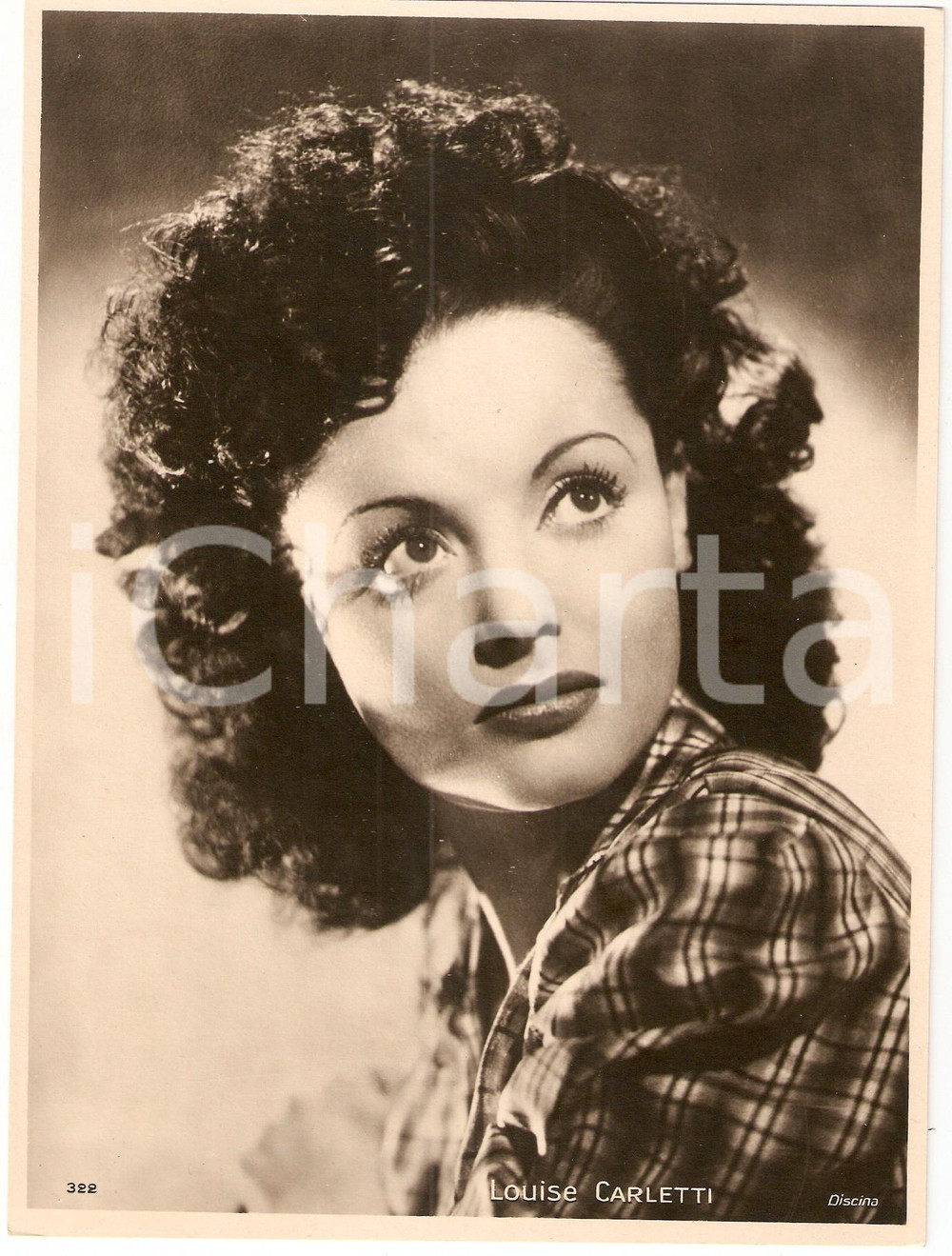 Fotografia d epoca originale 1950 ca CINEMA Actress Louise CARLETTI Portrait Fotografia seriale 1