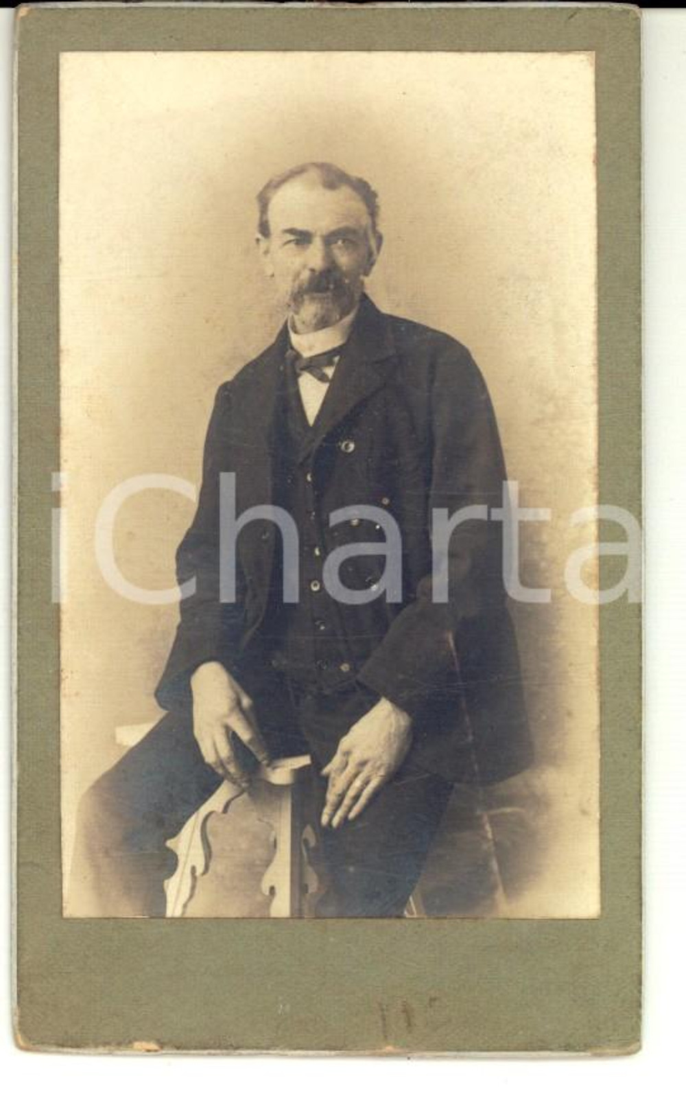 Fotografia d epoca originale 1920 ca PARIS Ritratto di Antonio TAVASTI Fotografia Oscar SEYFRIED CDV 1