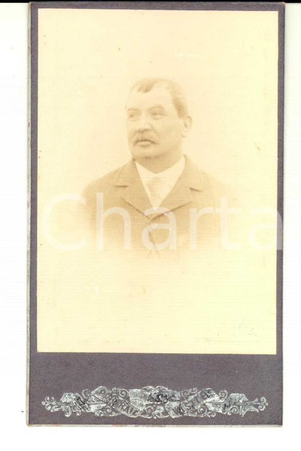 Fotografia d epoca originale 1900 ca FRANCE Ritratto maschile con giacca scura Foto J. PAUL CDV 1