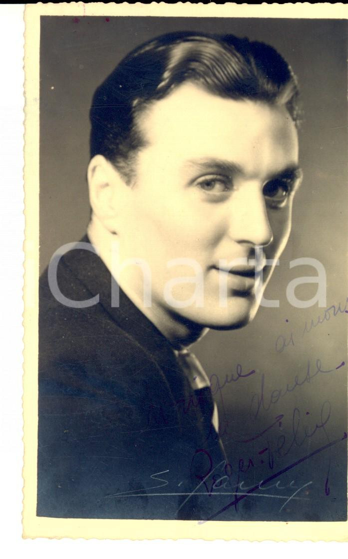 Autografo originale 1930 ca TEATRO Fotografia seriale Roger FELIX con AUTOGRAFO Studio SAMY 1