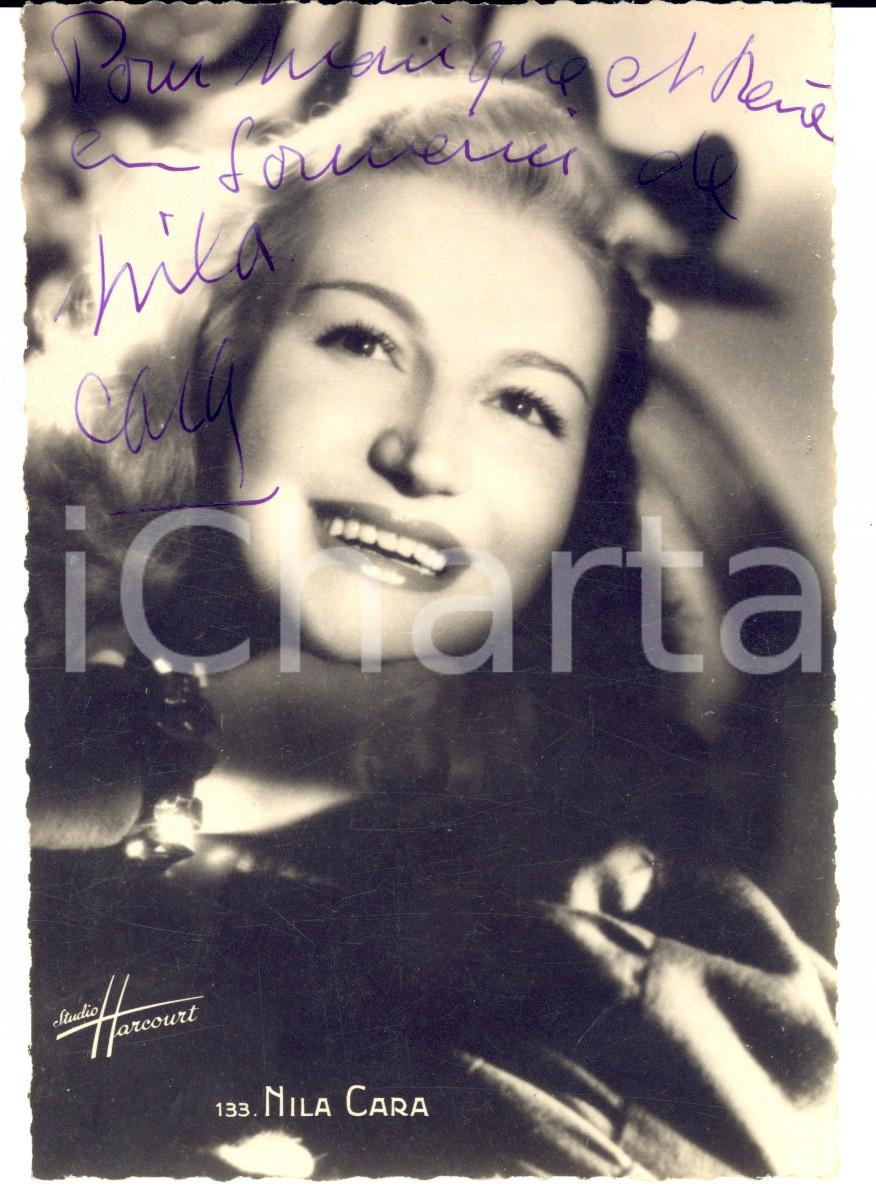 Autografo originale 1950 ca CINEMA Attrice Nila CARA Fotografia con AUTOGRAFO 1