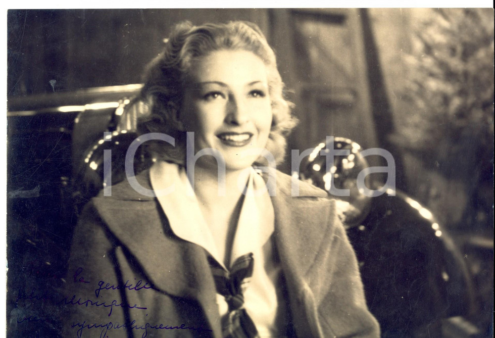 Autografo originale 1940 ca CINEMA Attrice HÃ©lÃ¨ne DASSONVILLE Fotografia seriale con AUTOGRAFO 1