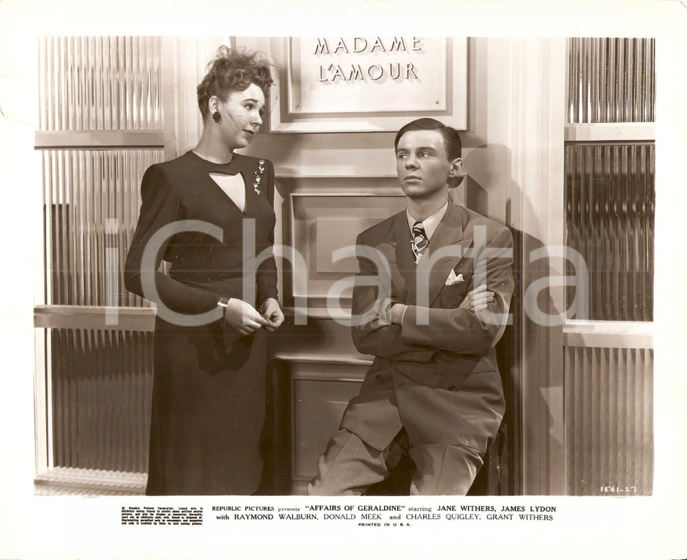 Fotografia d epoca originale 1946 AFFAIRS OF GERALDINE Jane WITHERS James LYDON visitano Madame L Amour Foto 1
