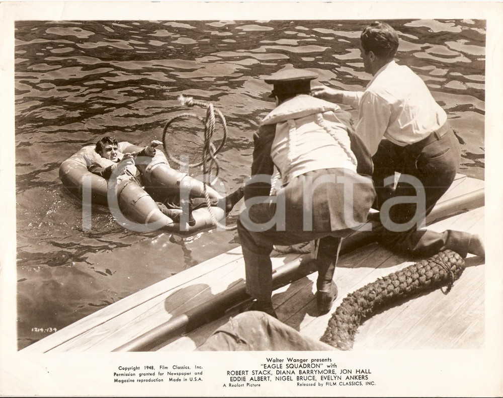 Fotografia d epoca originale 1948 EAGLE SQUADRON Salvataggio in acqua di un pilota RAF Foto di scena 1
