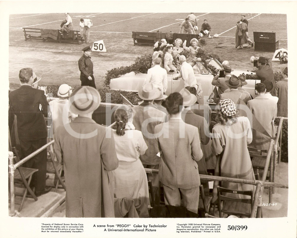 Fotografia d epoca originale 1950 PEGGY Parata nello stadio di Football Americano Foto di scena 1