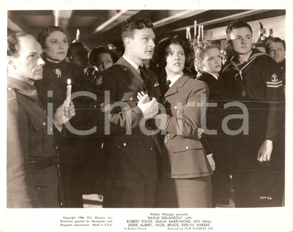 Fotografia d epoca originale 1948 EAGLE SQUADRON Eddie ALBERT Diana BARRYMORE Foto di scena DANNEGGIATA 1