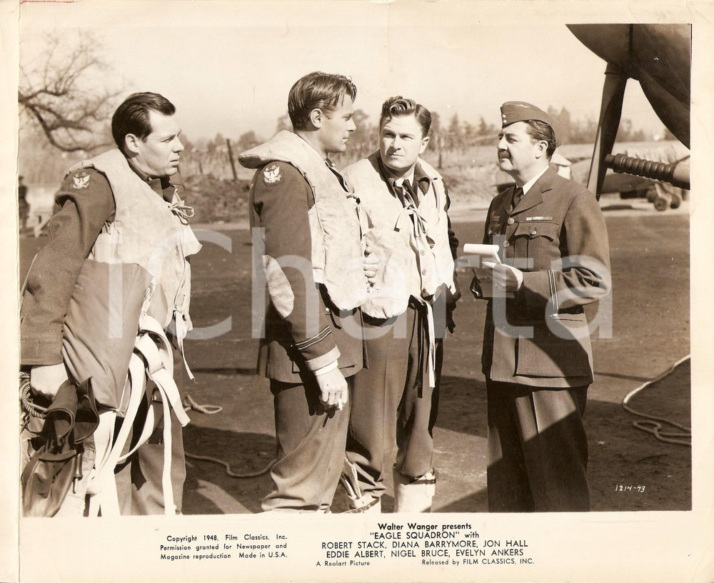 Fotografia d epoca originale 1948 EAGLE SQUADRON Eddie ALBERT Jon HALL addestramento piloti RAF Foto di scena 1