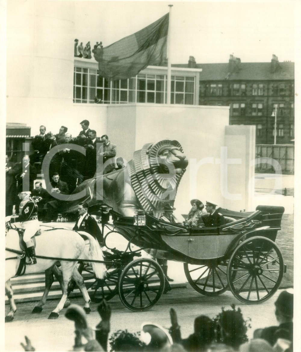 Fotografia d epoca originale 1938 GLASGOW Re Giorgio VI inaugura la grande Empire Exhibition Fotografia 1