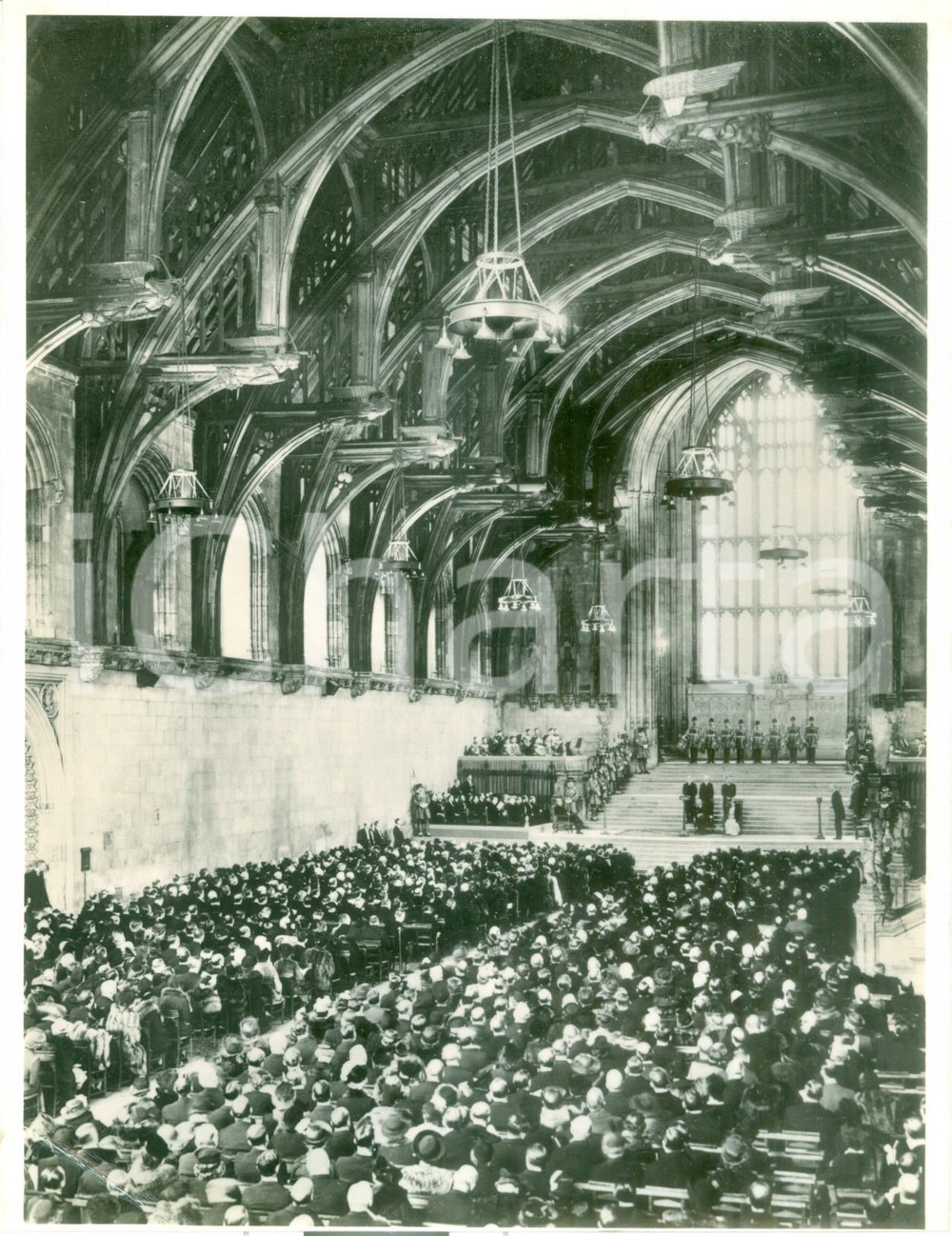 Fotografia d epoca originale 1939 LONDON Presidente Albert LEBRUN accolto a Westminster Hall Fotografia 1