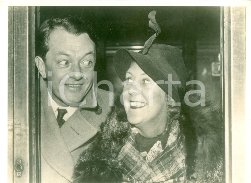Fotografia d epoca originale 1937 GLASGOW Attori Cecily COURTNEIDGE Bobby HOWES per le prove di Hide and Seek 1