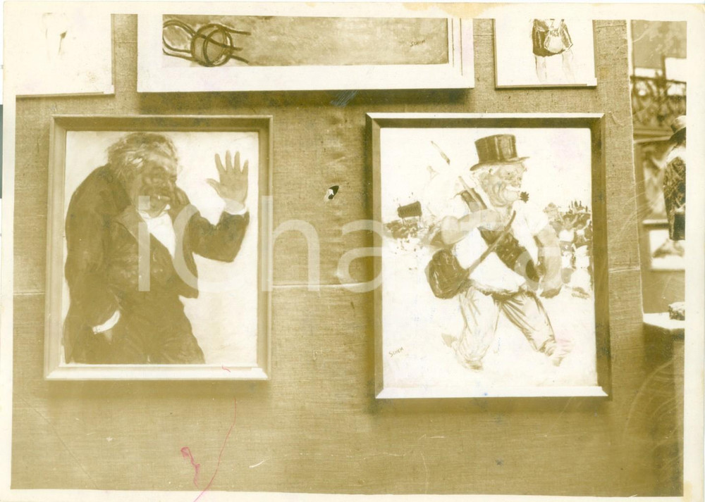 Fotografia d epoca originale 1931 PARIS Mostra di caricature al Salon des Humoristes Fotografia 1