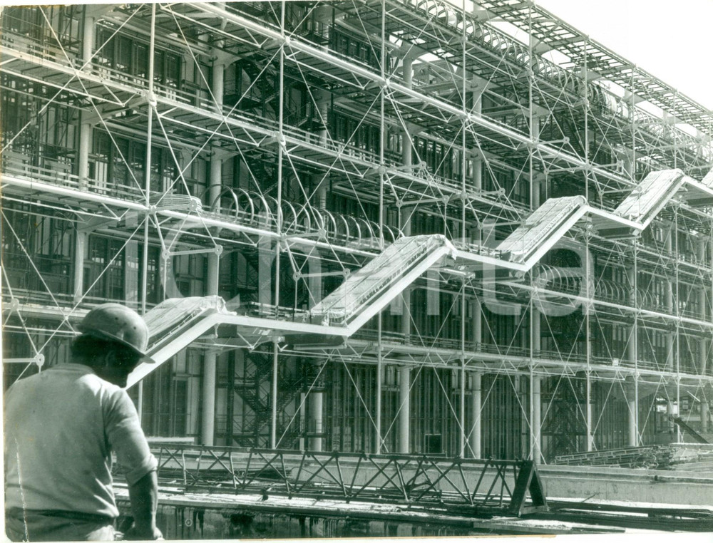 Fotografia d epoca originale 1976 PARIS Costruzione del Centre Georges POMPIDOU Fotografia 1