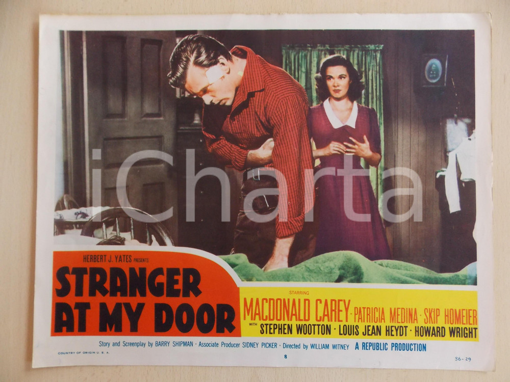 Oggetto da collezione cartaceo 1956 STRANGER AT MY DOOR Skip HOMEIER Patricia MEDINA Manifestino LOBBY CARD 1