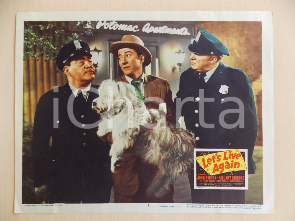 Oggetto da collezione cartaceo 1948 LET S LIVE AGAIN John EMERY catturato da poliziotti Manifestino LOBBY CARD 1