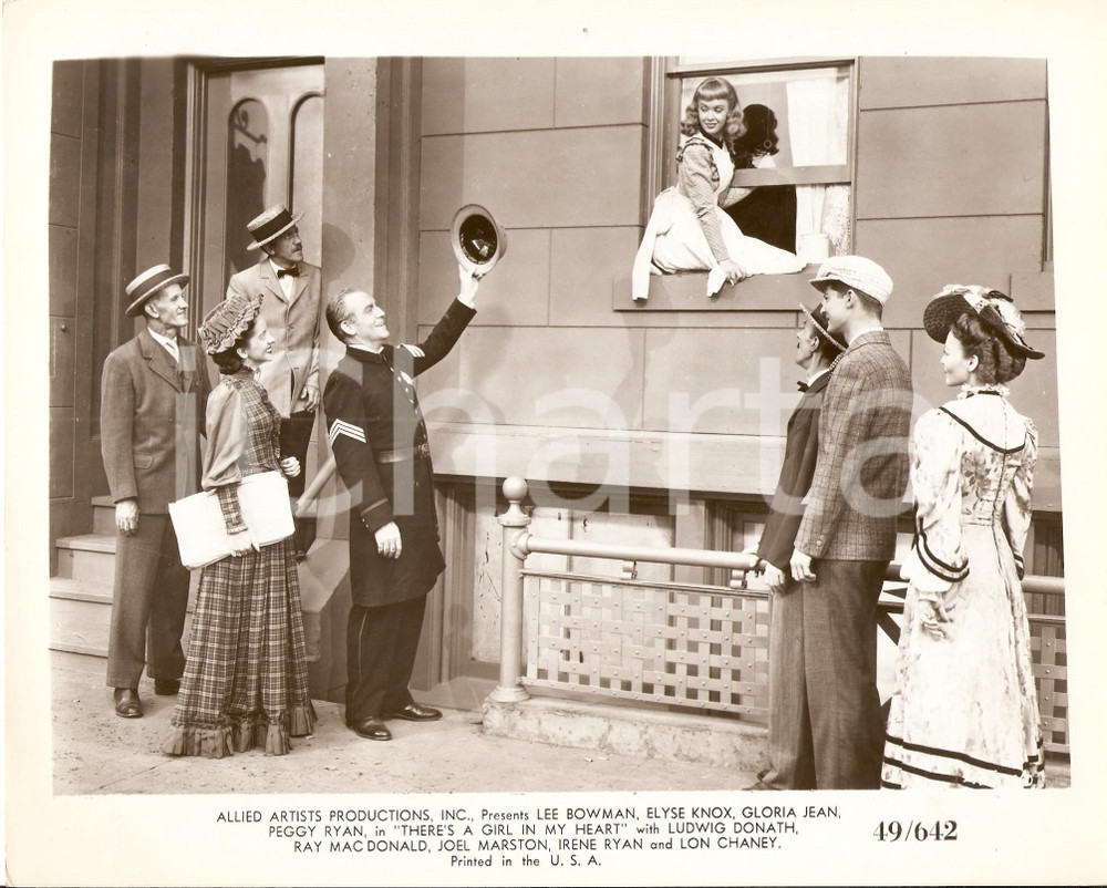 Fotografia d epoca originale 1949 THERE S A GIRL IN MY HEART Richard LANE saluta ragazza Foto di scena 1