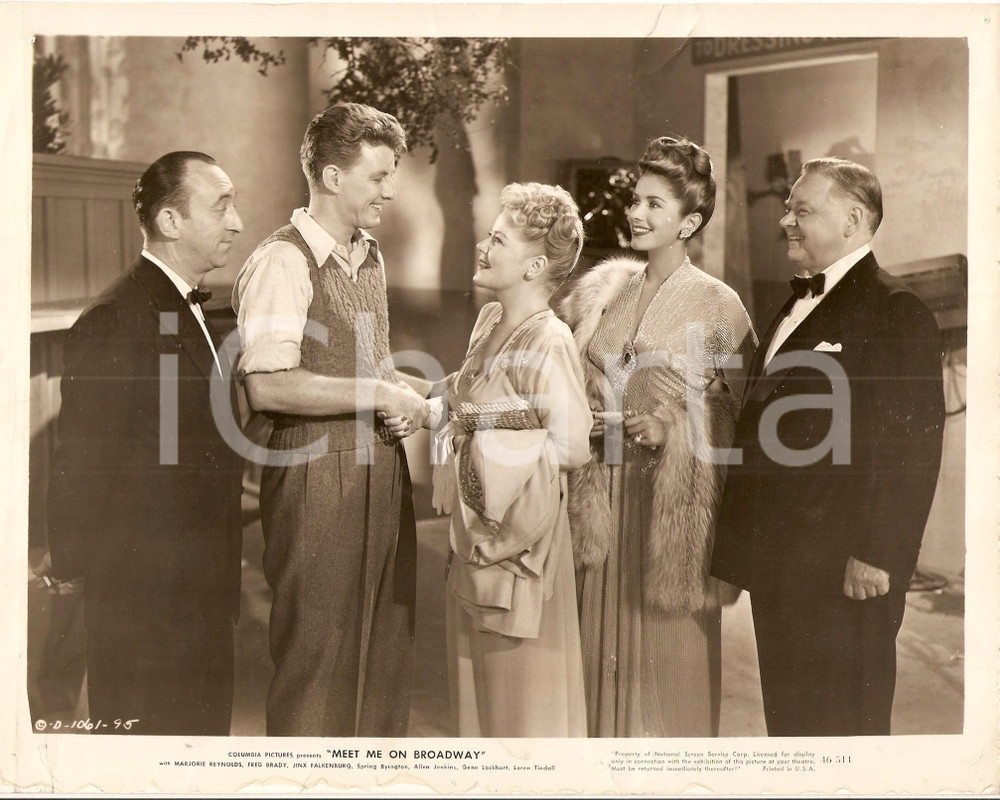 Fotografia d epoca originale 1946 MEET ME ON BROADWAY Fred BRADY stringe mano a Spring BYINGTON Foto 1