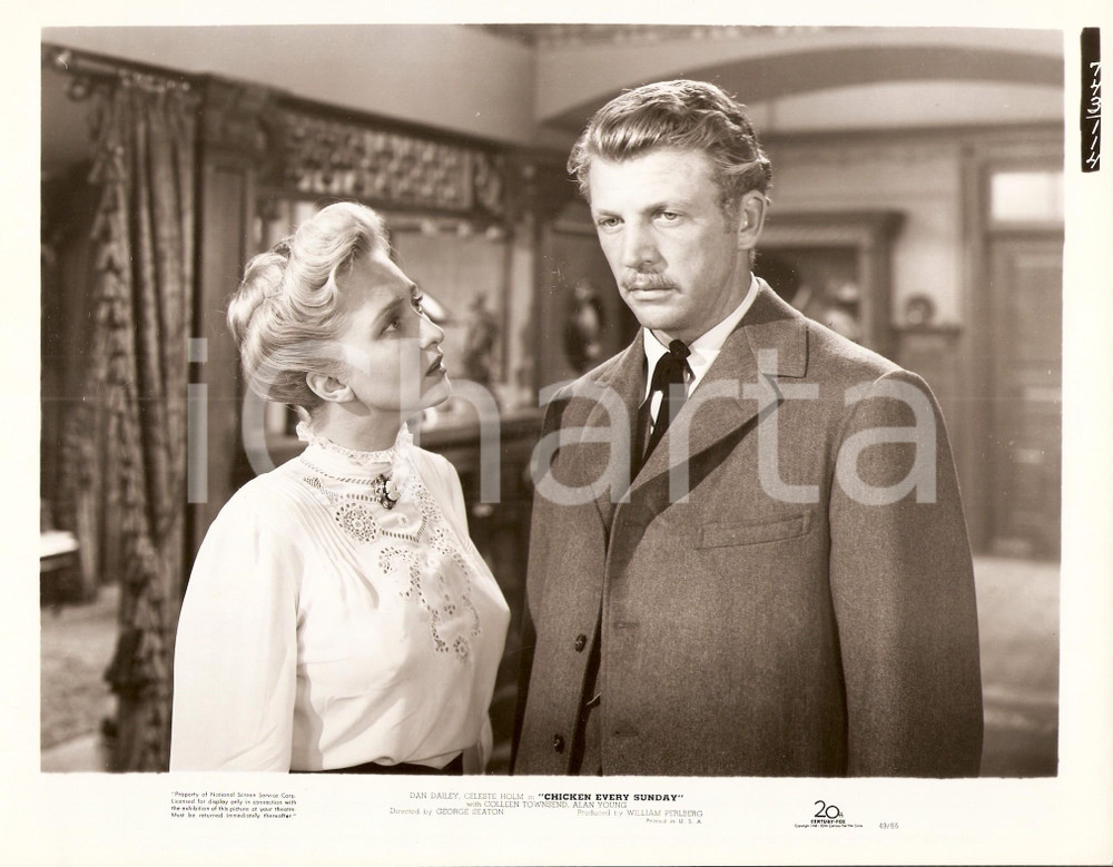 Fotografia d epoca originale 1949 CHICKEN EVERY SUNDAY Dan DAILEY e Celeste HOLM Foto di scena 1