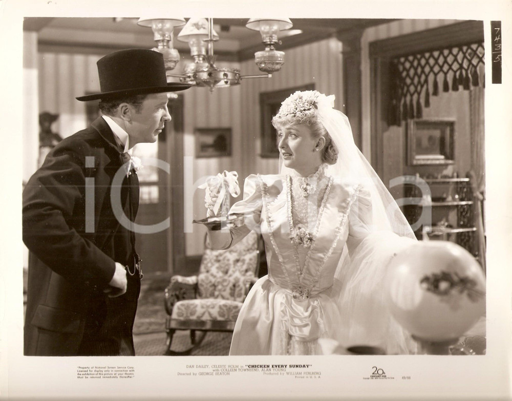 Fotografia d epoca originale 1949 CHICKEN EVERY SUNDAY Matrimonio tra Dan DAILEY e Celeste HOLM Foto di scena 1