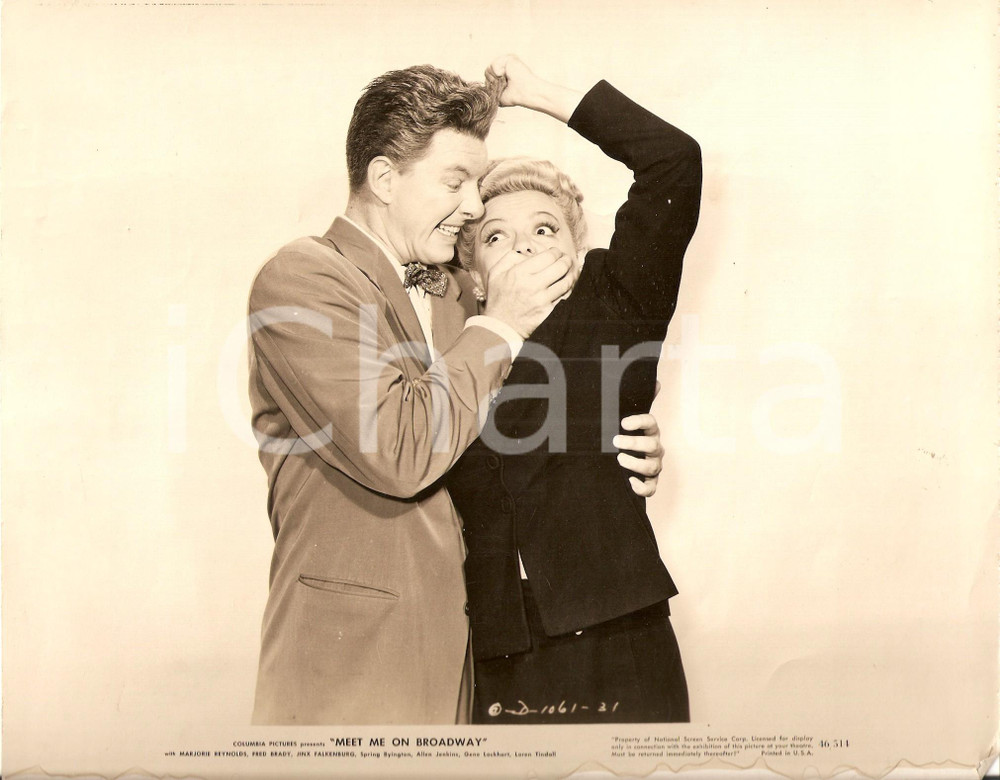 Fotografia d epoca originale 1946 MEET ME ON BROADWAY Fred BRADY zittisce Marjorie REYNOLDS Foto di scena 1