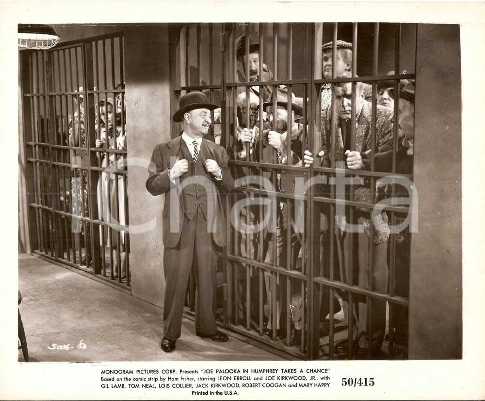 Fotografia d epoca originale 1950 JOE PALOOKA Joe KIRKWOOD Robert COOGAN in prigione Foto di scena 1