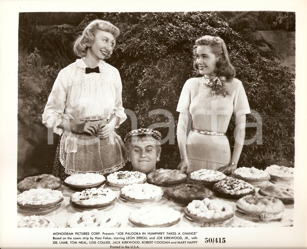 Fotografia d epoca originale 1950 JOE PALOOKA Robert COOGAN ruba le torte di Lois COLLIER Foto di scena 1