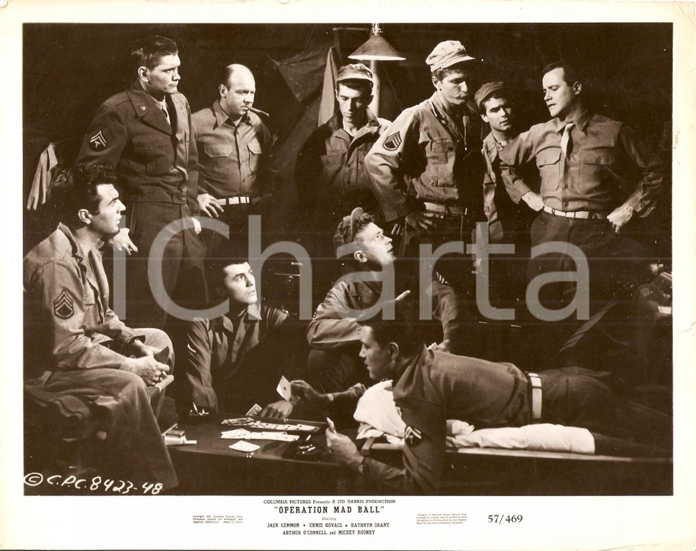 Fotografia d epoca originale 1957 OPERATION MAD BALL Jack LEMMON William LESLIE Dick YORK Foto di scena 1