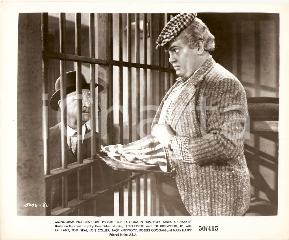 Fotografia d epoca originale 1950 JOE PALOOKA Robert COOGAN riceve pasto in carcere Foto di scena 1