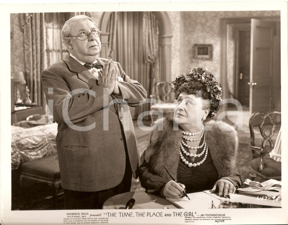 Fotografia d epoca originale 1946 THE TIME, THE PLACE AND THE GIRL Florence BATES S.Z. SAKALL Foto di scena 1