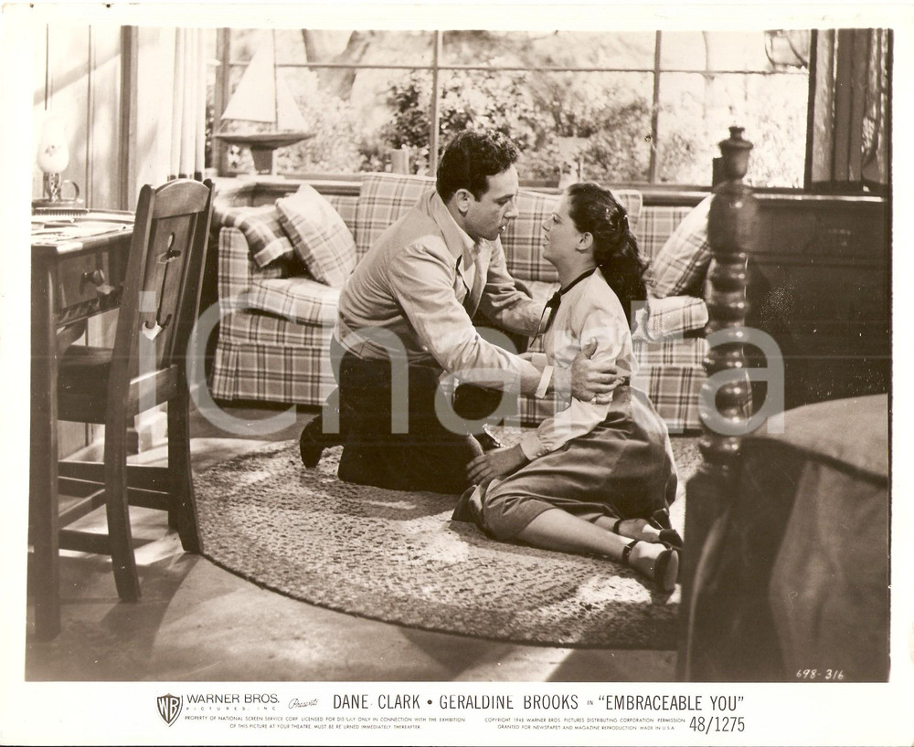 Fotografia d epoca originale 1948 EMBRACEABLE YOU Dane CLARK soccorre Geraldine BROOKS Foto di scena 1