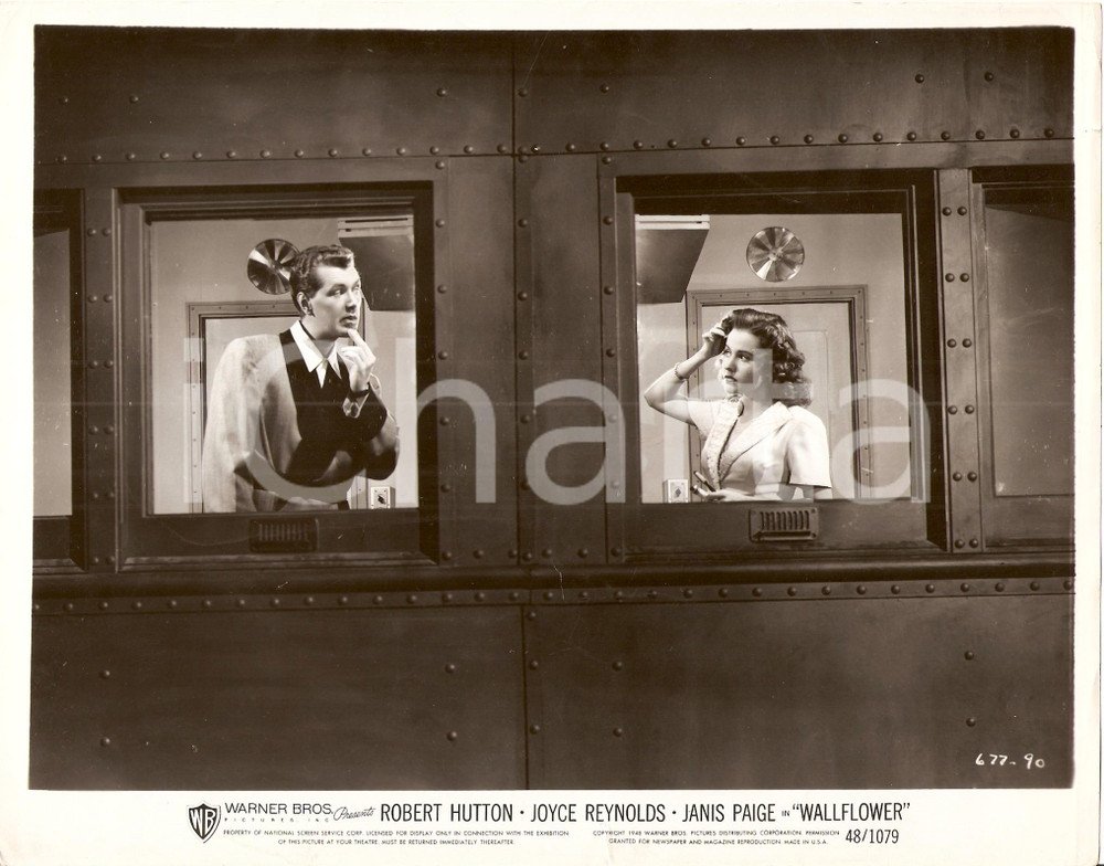 Fotografia d epoca originale 1948 WALLFLOWER Robert HUTTON Joyce REYNOLDS toeletta nel vagone ferroviario 1
