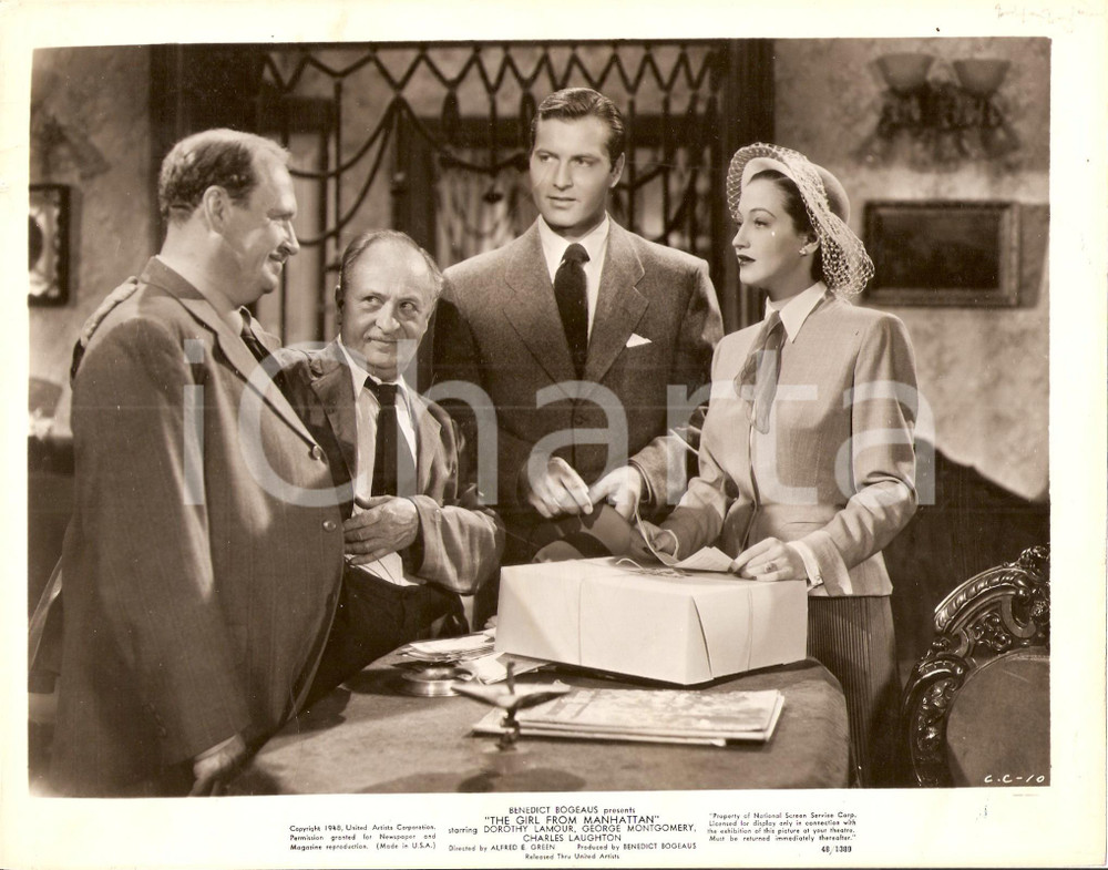 Fotografia d epoca originale 1948 GIRL FROM MANHATTAN George MONTGOMERY Dorothy LAMOUR Ernest TRUEX Foto 1