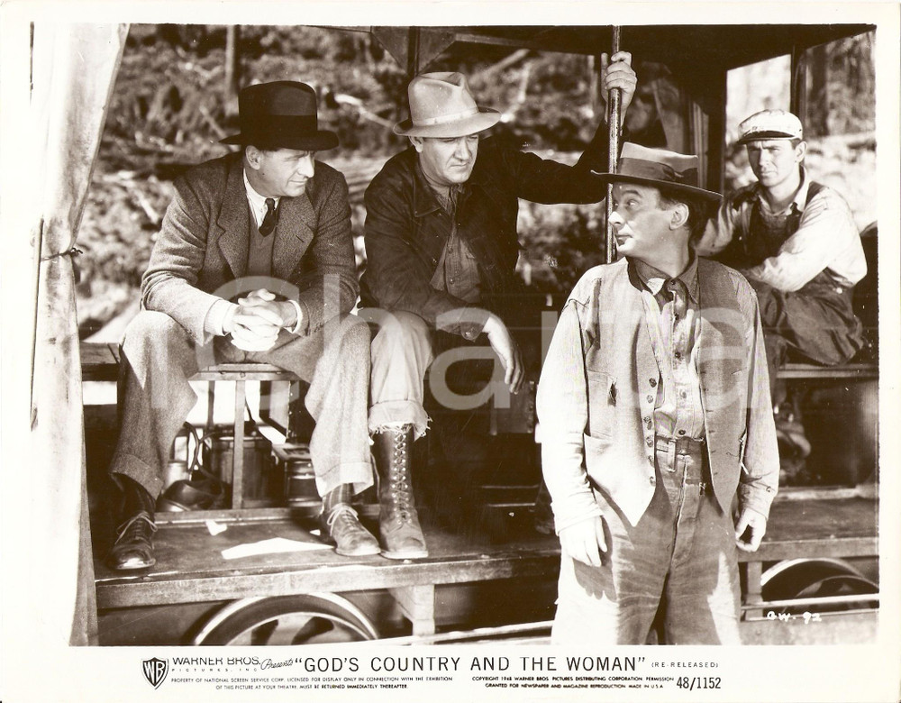 Fotografia d epoca originale 1937 GOD S COUNTRY AND THE WOMAN El BRENDEL Robert BARRAT su locomotiva Foto 1