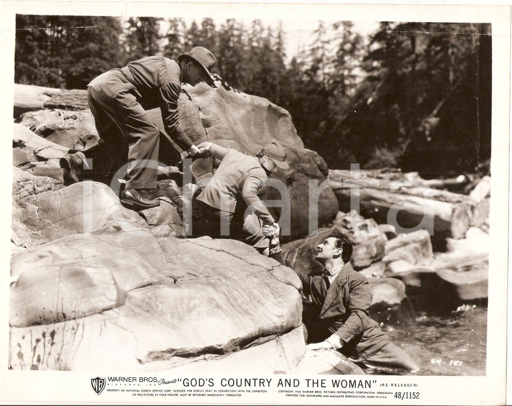 Fotografia d epoca originale 1937 GOD S COUNTRY AND THE WOMAN George BRENT Beverly ROBERTS guadano torrente 1