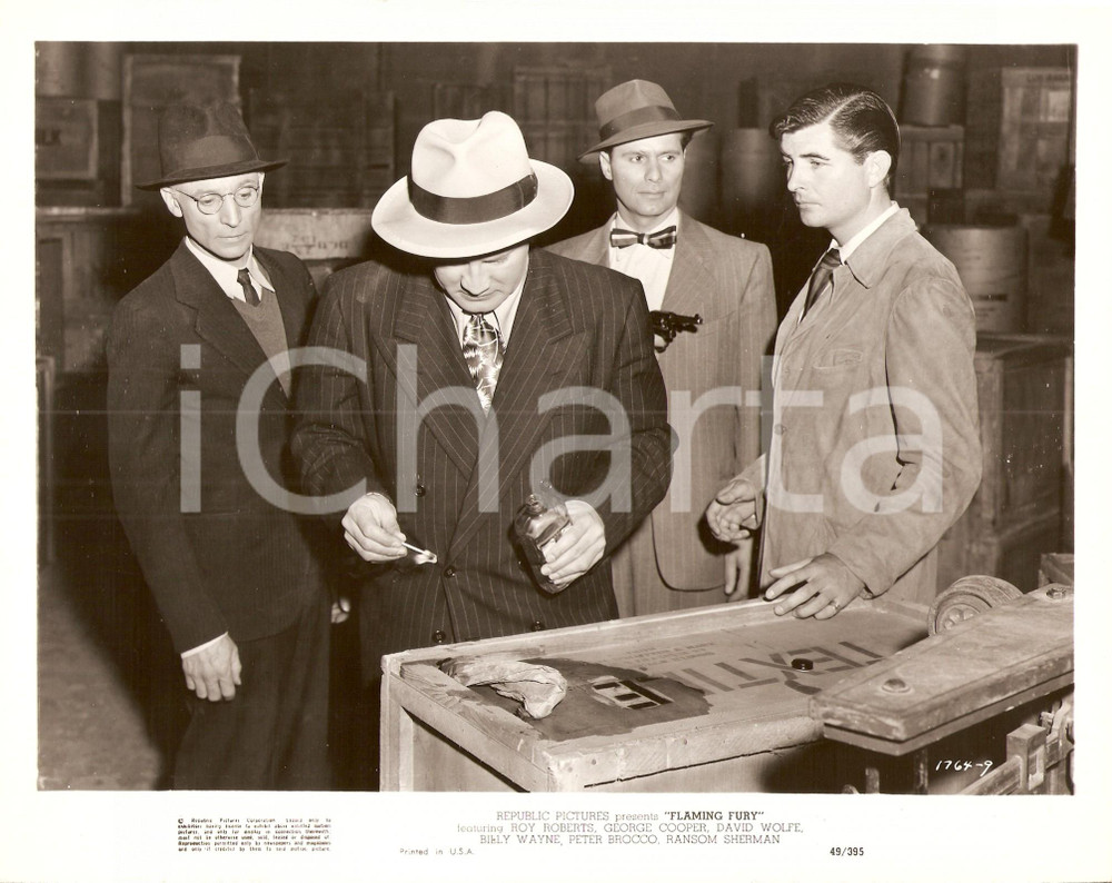 Fotografia d epoca originale 1949 FLAMING FURY Gangster appicca incendio Film di George BLAIR Foto di scena 1