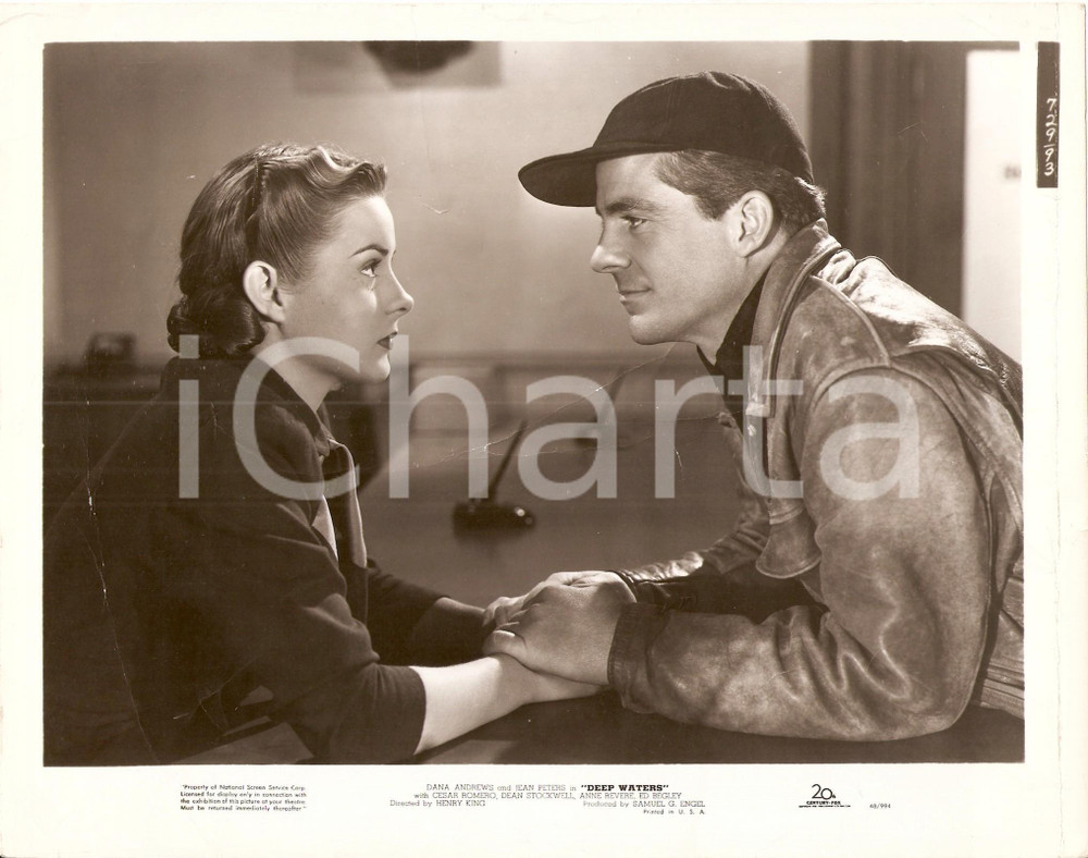 Fotografia d epoca originale 1948 DEEP WATERS Dana ANDREWS Jean PETERS Movie by Henry KING Foto di scena 1