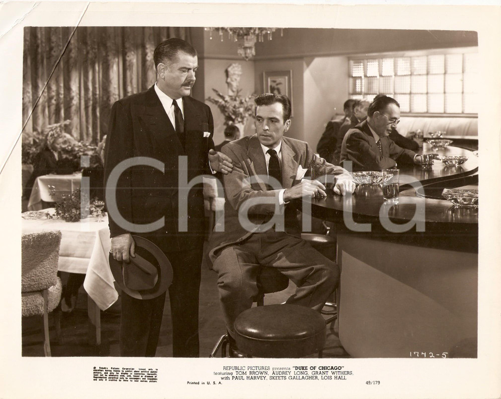 Fotografia d epoca originale 1949 DUKE OF CHICAGO Grant WITHERS beve cocktail Film George BLAIR Foto di scena 1