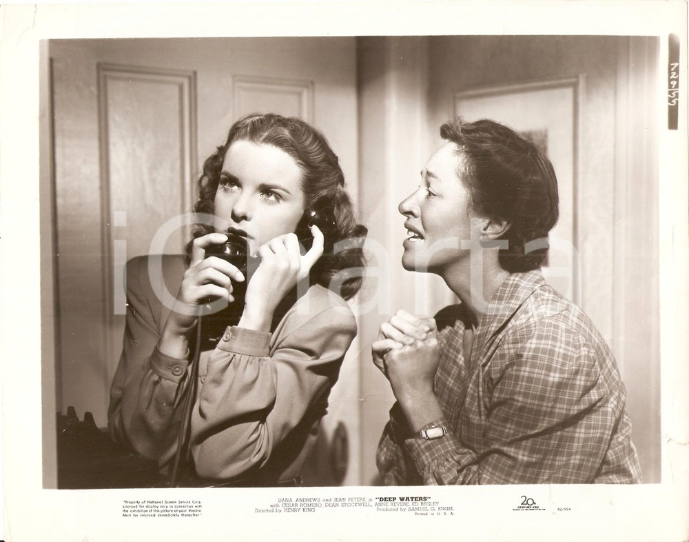 Fotografia d epoca originale 1948 DEEP WATERS Anne REVERE supplica Jean PETERS al telefono Foto di scena 1