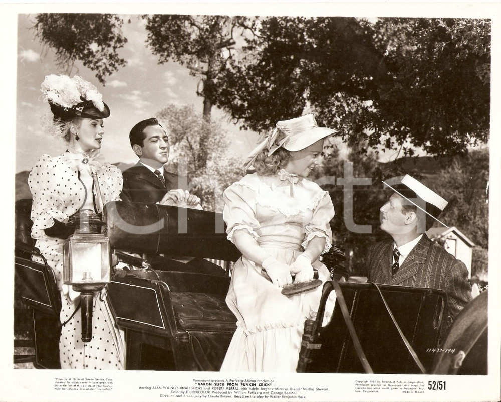 Fotografia d epoca originale 1952 AARON SLICK FROM PUNKIN CRICK Adele JERGENS Robert MERRILL Foto di scena 1