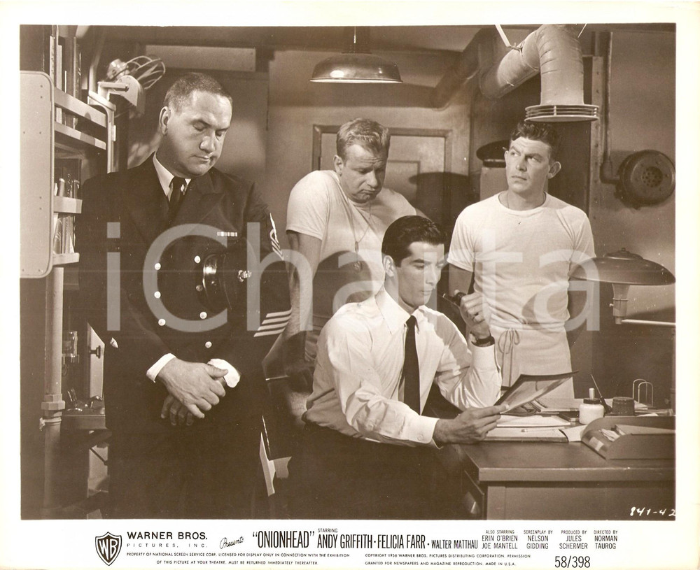 Fotografia d epoca originale 1958 ONIONHEAD Andy GRIFFITH Walter MATTHAU Ray DANTON Foto di scena 1