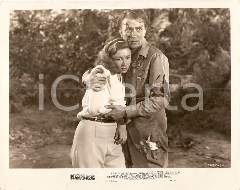 Fotografia d epoca originale 1948 ANGEL ON THE AMAZON Vera RALSTON e Brian AHERNE feriti Foto di scena 1