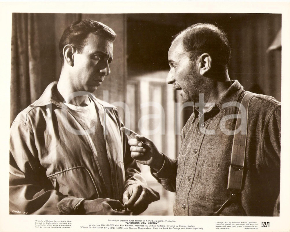 Fotografia d epoca originale 1952 ANYTHING CAN HAPPEN JosÃ© FERRER Movie by George SEATON Foto di scena 1