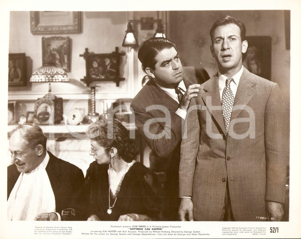 Fotografia d epoca originale 1952 ANYTHING CAN HAPPEN JosÃ© FERRER Kurt KASZNAR Movie George SEATON Foto scena 1
