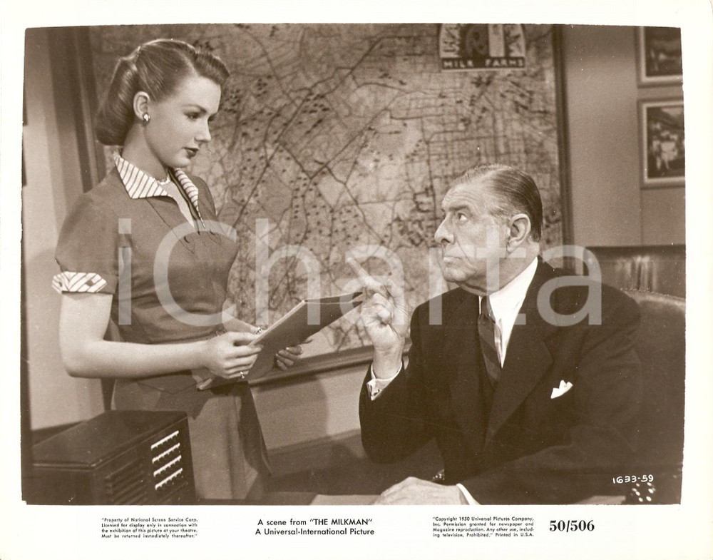 Fotografia d epoca originale 1950 THE MILKMAN Henry O NEILL sgrida Piper LAURIE Foto di scena 1
