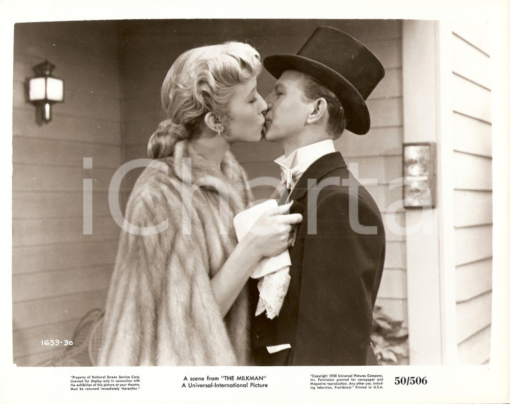 Fotografia d epoca originale 1950 THE MILKMAN Piper LAURIE e Donald O CONNOR si baciano Foto di scena 1