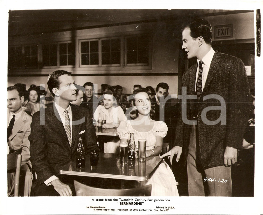 Fotografia d epoca originale 1957 BERNARDINE Dick SARGENT Terry MOORE Pat BOONE bevono COCA COLA Foto scena 1