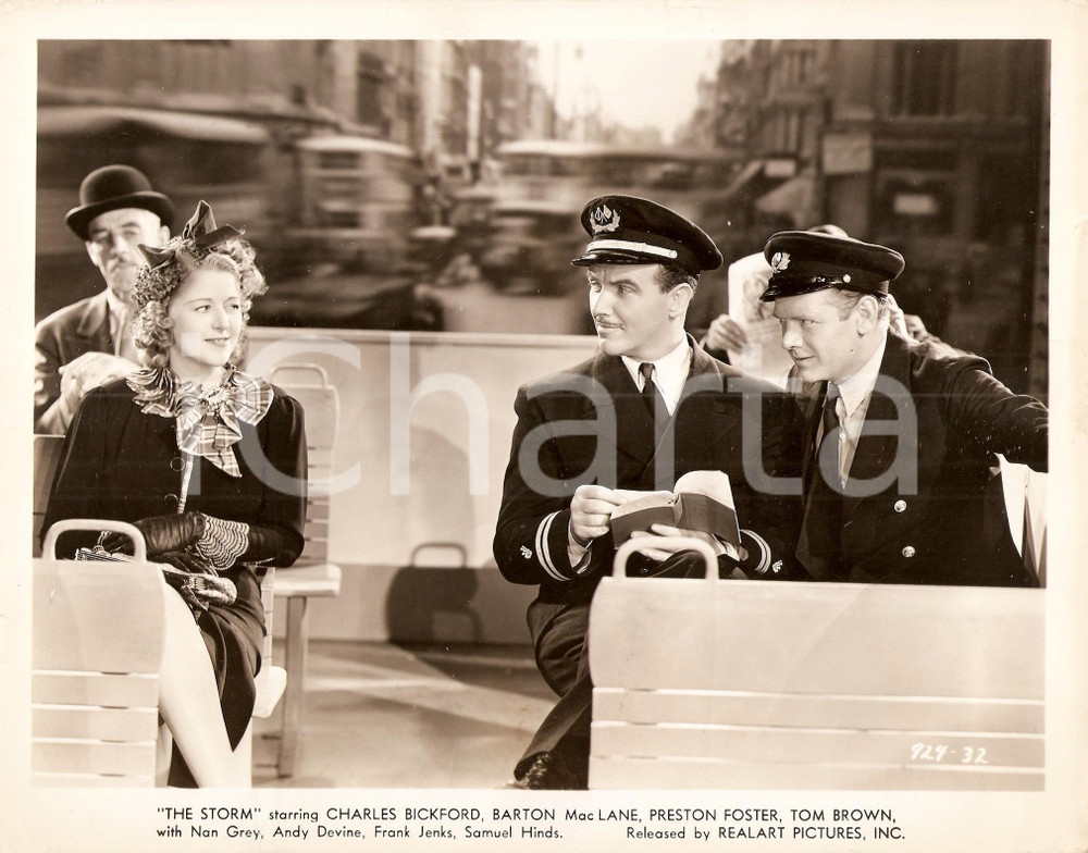 Fotografia d epoca originale 1938 THE STORM Barton MacLANE Charles BICKFORD Doubledecker bus Foto di scena 1