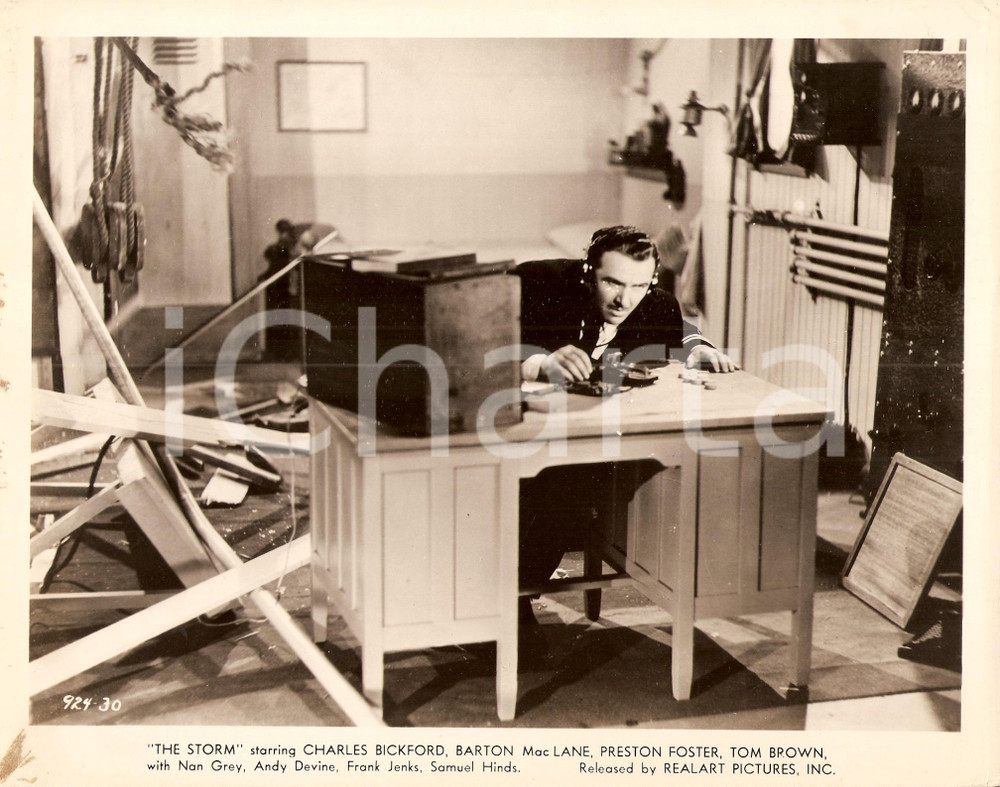 Fotografia d epoca originale 1938 THE STORM Telegrafista invia SOS durante tempesta Foto di scena 1