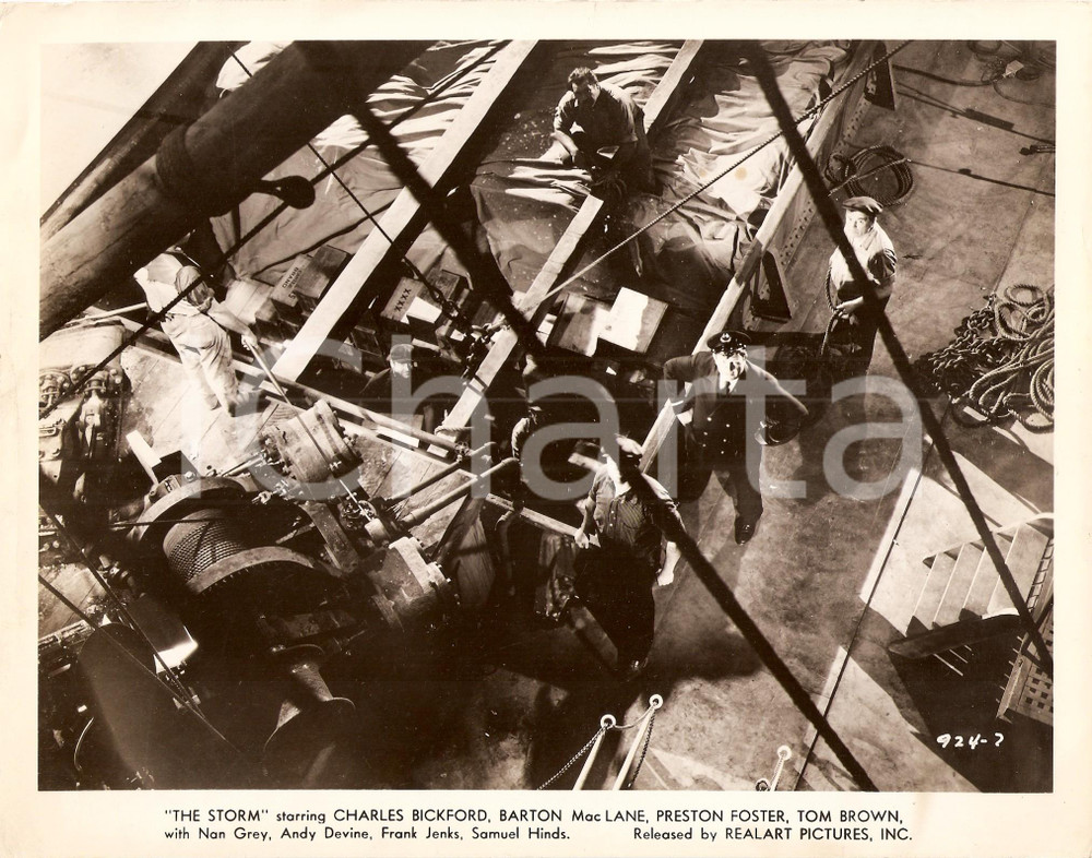Fotografia d epoca originale 1938 THE STORM Andy DEVINE dà ordini ai marinai Regia Harold YOUNG Foto di scena 1