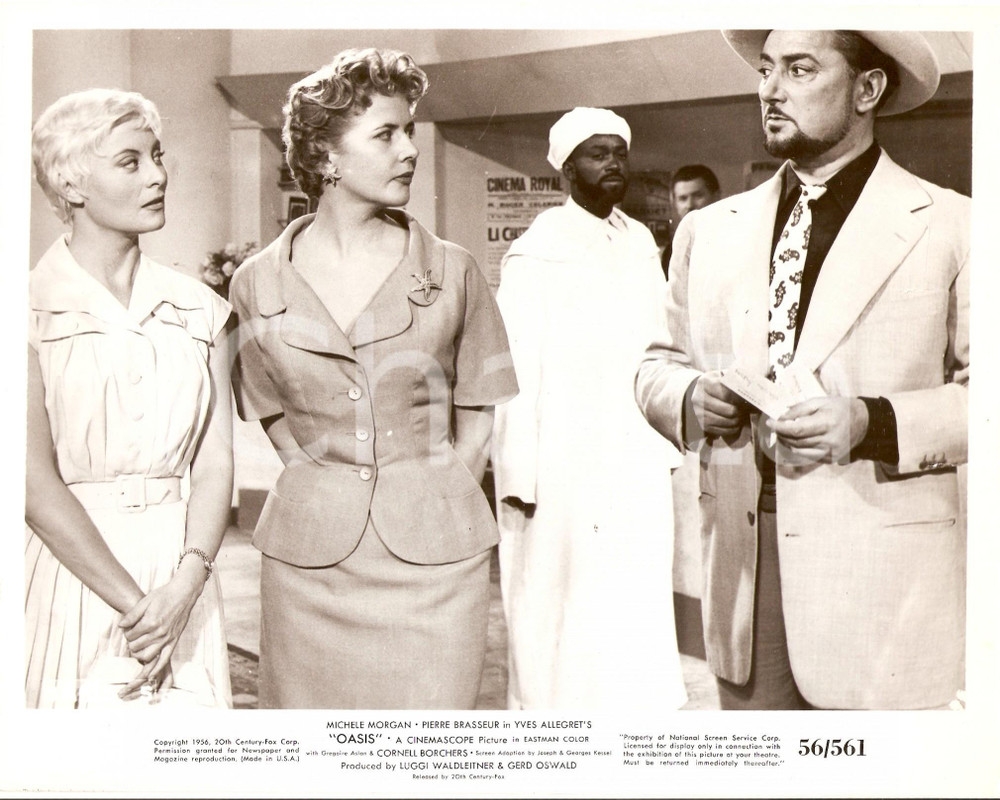 Fotografia d epoca originale 1955 OASIS Pierre BRASSEUR MichÃ¨le MORGAN al Cinema Royal Foto di scena 1